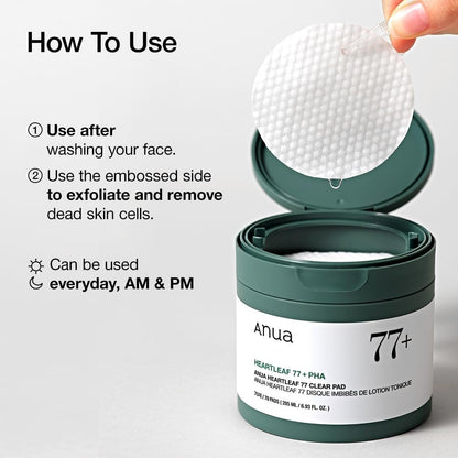 Anua Heartleaf 77+ PHA Clear Pad 70 Pieces