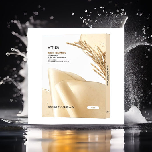 Anua Rice 70+ Ceramide Glow Collagen Mask (38g x 4 Packs)