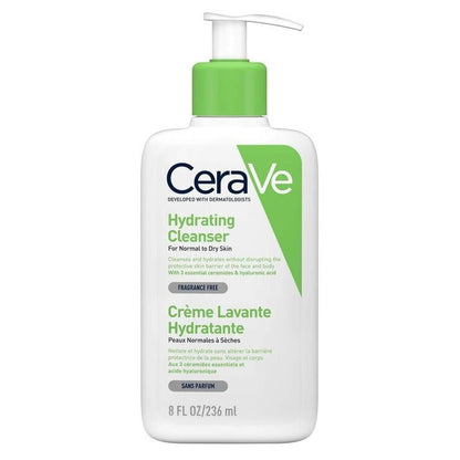 CeraVe Hydrating Cleanser for Normal to Dry skin with Hyaluronic Acid and Ceramides 236 mL