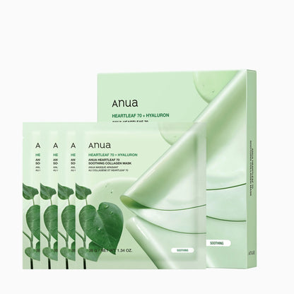Anua Heartleaf 70+ Hyaluron Soothing Collagen Mask (38g x 4 Packs)