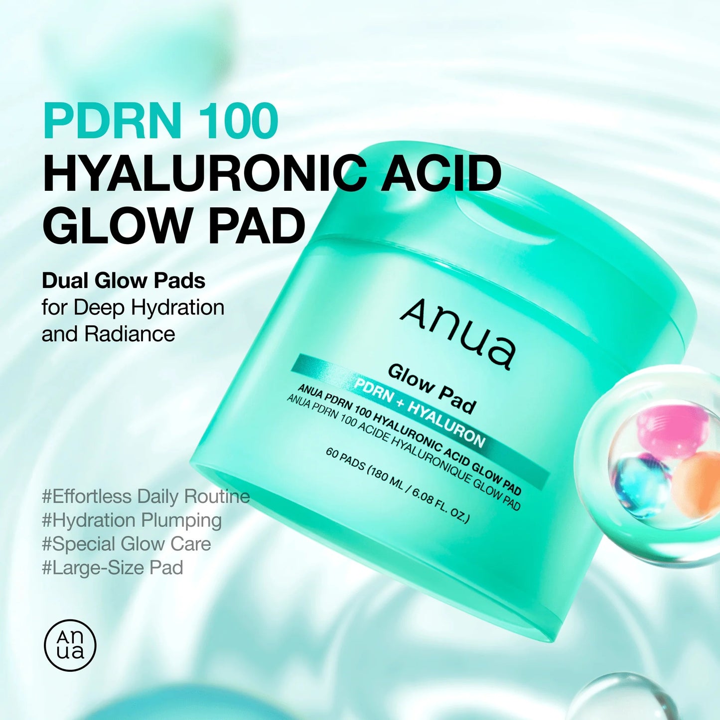Anua PDRN 100 Hyaluronic Acid Glow 60 Pads