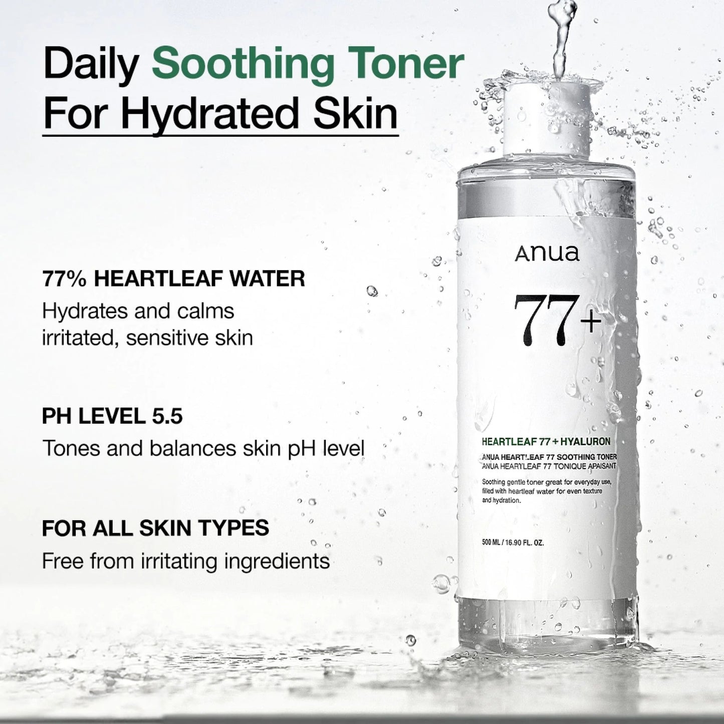Anua Heartleaf 77% Soothing Facial Toner For Redness & Acne- Prone Skin Type 250 mL