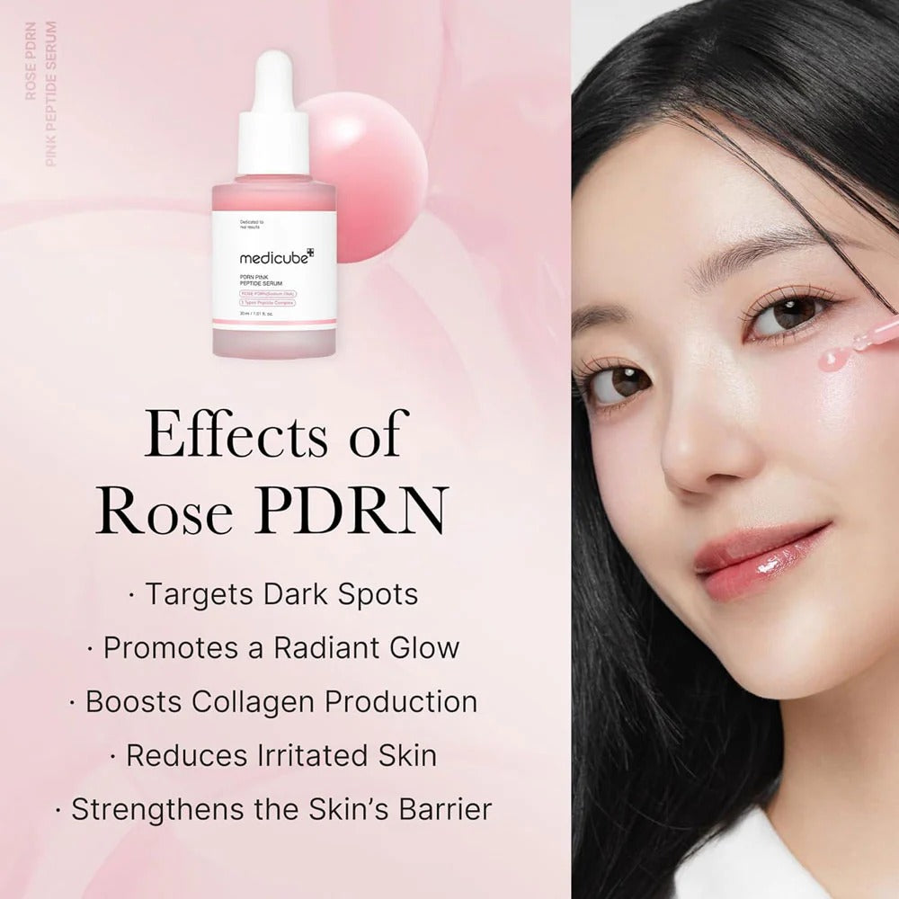 Medicube PDRN Pink Peptide Serum, Pink glow serum, 30 mL