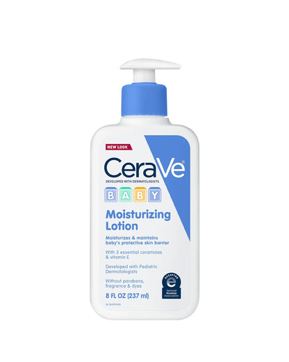 CeraVe Baby Lotion, Gentle Baby Skin Care with Ceramides, Niacinamide & Vitamin E, Fragrance, Paraben, Dye & Phthalates Free, Lightweight Moisturizer